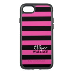 Pink|Black Stripes OtterBox Symmetry iPhone 7 Case