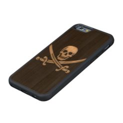 Pirate Skull & Sword Crossbones (TLAPD) Carved Cherry iPhone 6 Bumper Case