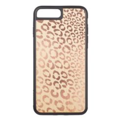 PixDezines Leopard Print/Faux Rose Gold Carved iPhone 7 Plus Case