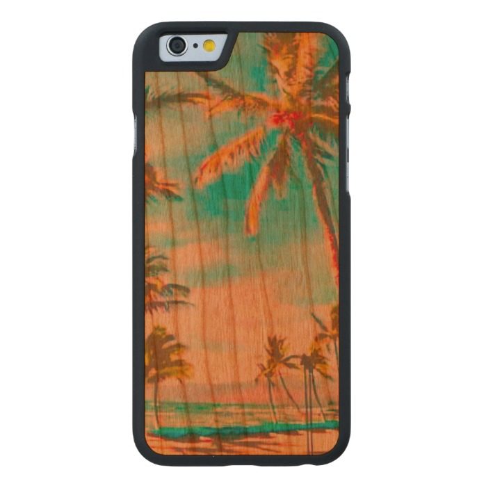 PixDezines Vintage Beach/Hawaii/Teal Carved Cherry iPhone 6 Slim Case