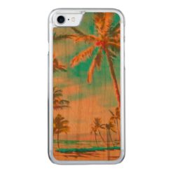 PixDezines Vintage Beach/Hawaii/Teal Carved iPhone 7 Case