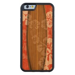 PixDezines surf board/hibiscus/DIY color Carved Cherry iPhone 6 Bumper Case