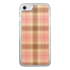 Plaid Tartan Customize Decorative iPhone Wood Case