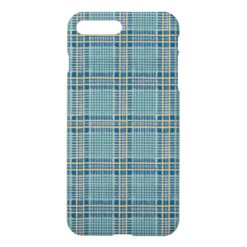 Plaid Teal Blue and Yellow iPhone 7 Plus Case