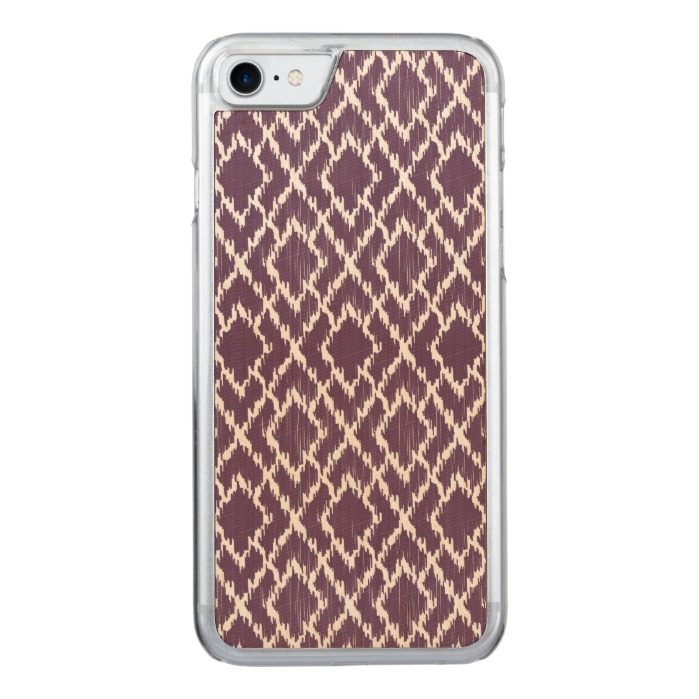 Plum Purple Tribal Print Ikat Geo Diamond Pattern Carved iPhone 7 Case