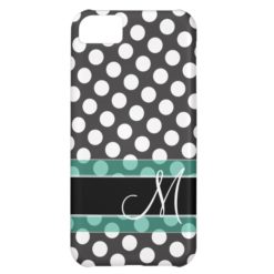 Polka Dot Pattern with Monogram Cover For iPhone 5C
