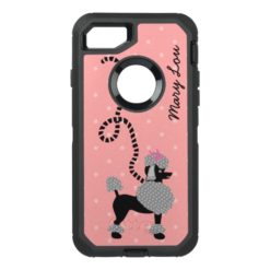 Poodle Skirt Retro Pink Black 50s Dog Cute | Name OtterBox Defender iPhone 7 Case