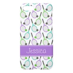 Preppy Purple Green Teal Tennis Personalized iPhone 7 Case