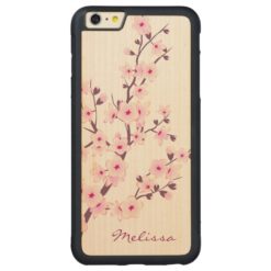 Pretty Floral Cherry Blossoms iPhone 6 Wood Case