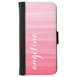 Pretty Pastel Pink Watercolor Ombre Wallet Phone Case For iPhone 6/6s