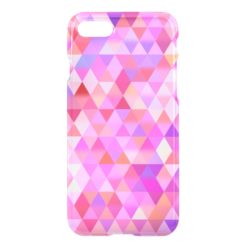 Pretty Pink Geometric Triangle Clear iPhone Case