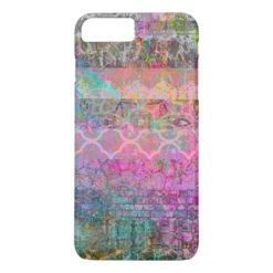 Pretty Watercolor Bohemian Abstract Grunge Striped iPhone 7 Plus Case