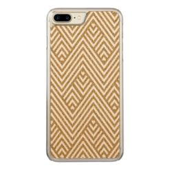 Pretty chevron zigzag diamond shapes pattern Carved iPhone 7 plus case