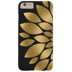 Pretty gold faux glitter abstract flower barely there iPhone 6 plus case