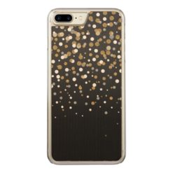 Pretty modern girly faux gold glitter confetti Carved iPhone 7 plus case