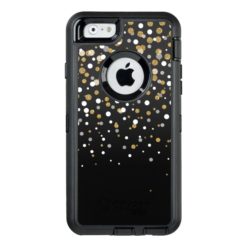 Pretty modern girly faux gold glitter confetti OtterBox defender iPhone case