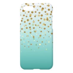 Pretty modern girly faux gold glitter confetti iPhone 7 case