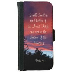 Psalm 91 I will dwell in the secret place Sunset iPhone 6/6s Wallet Case