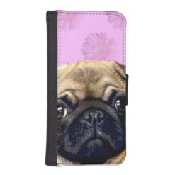Pug Dog Wallet Phone Case For iPhone SE/5/5s