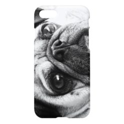 Pug portrait black and white best friend photo iPhone 7 case