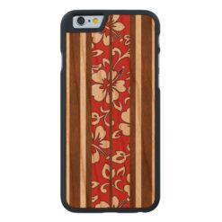 Pupukea Vintage Hawaiian Surfboard Carved Cherry iPhone 6 Case