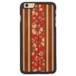 Pupukea Vintage Hawaiian Surfboard Carved Cherry iPhone 6 Plus Slim Case