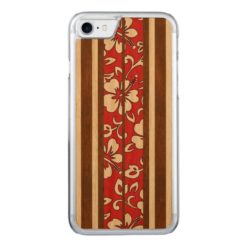 Pupukea Vintage Hawaiian Surfboard Carved iPhone 7 Case