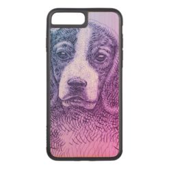 Purple Beagle puppy dog Carved iPhone 7 Plus Case