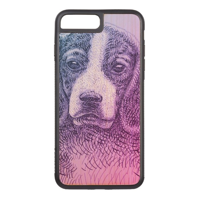 Purple Beagle puppy dog Carved iPhone 7 Plus Case