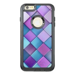 Purple Blue Checker Board Pattern Print Design OtterBox iPhone 6/6s Plus Case