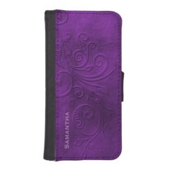 Purple Flourish iPhone 5S Wallet Case