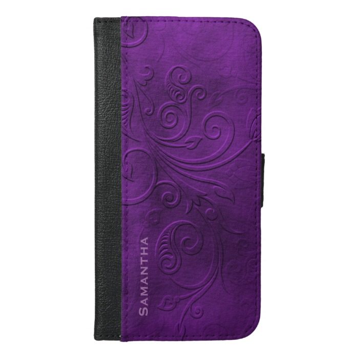 Purple Flourish iPhone 6 Plus Wallet Case