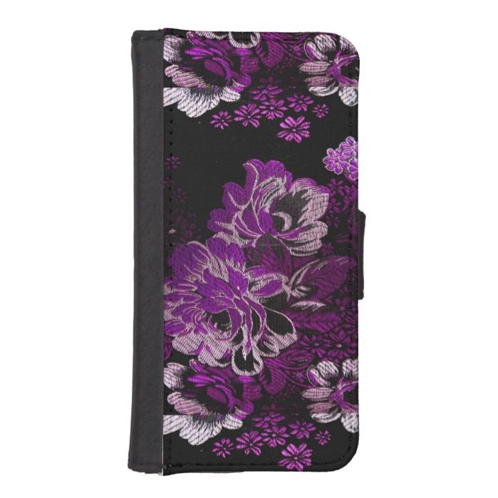 Purple Flower pattern iPhone 5/5S Wallet Case