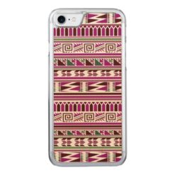 Purple Geometric Modern Aztec Tribal Print Pattern Carved iPhone 7 Case