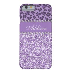 Purple Glitter Leopard Rhinestone Girly Case
