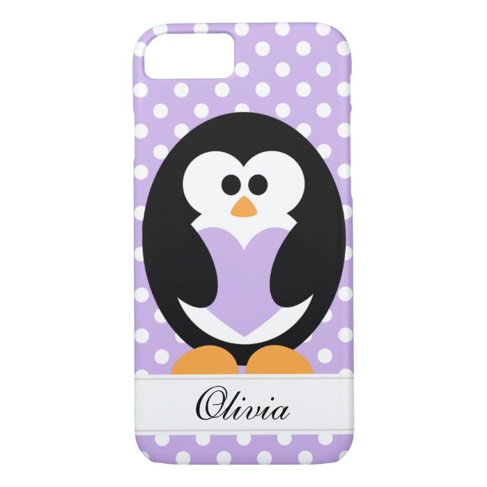 Purple Penguin Love iPhone 7 Case