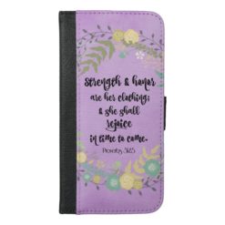 Purple Proverbs 31 Bible Verse Quote iPhone 6/6s Plus Wallet Case