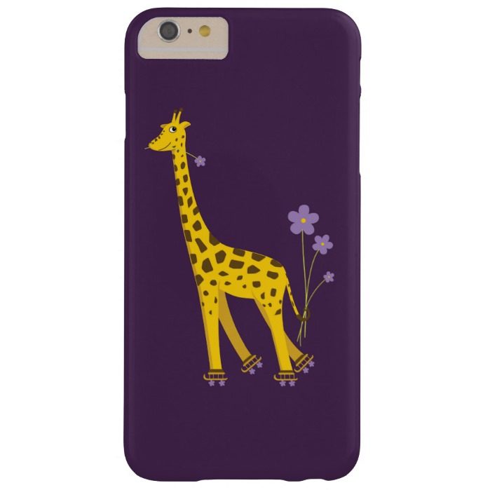 Purple Roller Skating Funny Cartoon Giraffe Barely There iPhone 6 Plus Case