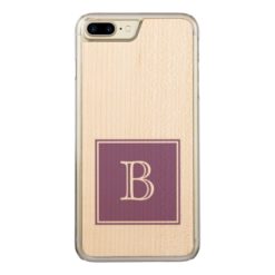 Purple Square Monogram Carved iPhone 7 Plus Case
