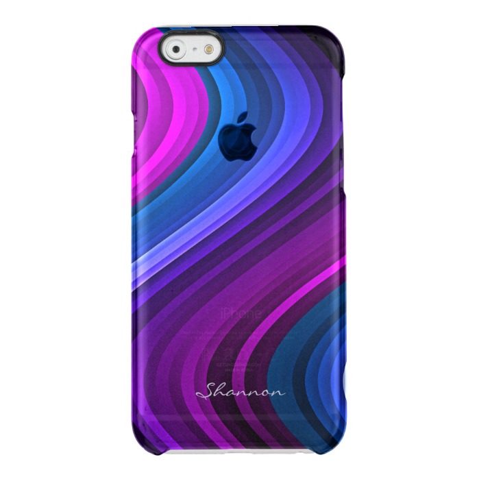 Purple and Blue Waves Clear iPhone 6 case
