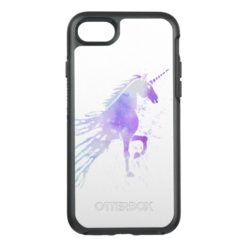 Purple nebula watercolor mythical magical unicorn OtterBox symmetry iPhone 7 case