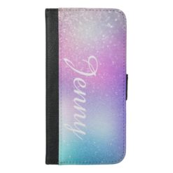 Purple ombre glitter sprinkles sparkles iPhone 6/6s plus wallet case