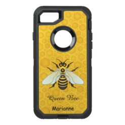 Queen Bee Honeybee Honeycomb Pretty | Add Name OtterBox Defender iPhone 7 Case