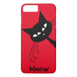 Quirky Funny Black Cat Feline iPhone 7 Plus Case