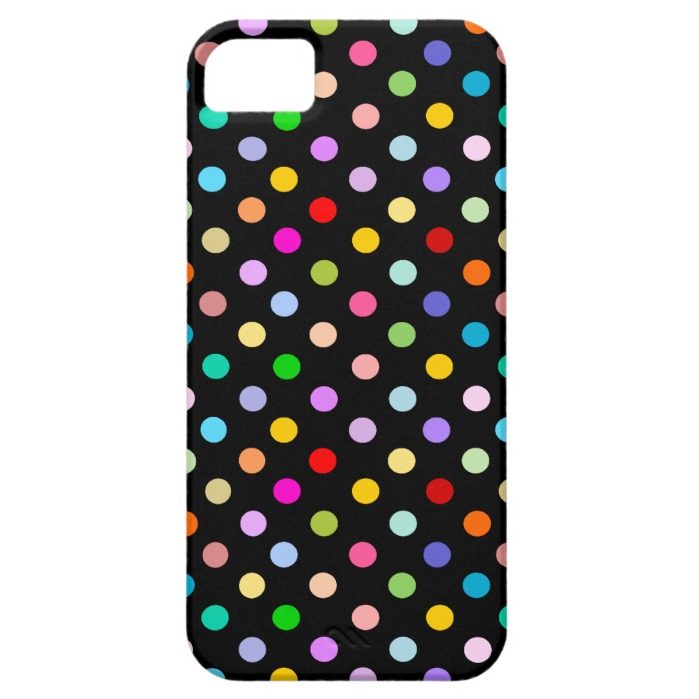 Rainbow & Black Polka Dot pattern iPhone SE/5/5s Case