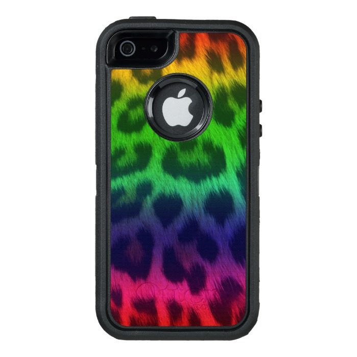 Rainbow Leopard Print OtterBox Defender iPhone Case