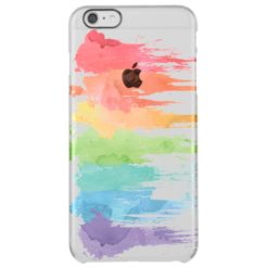 Rainbow Paint Splash Clear iPhone Case