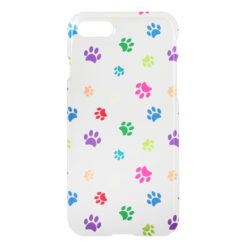 Rainbow Painted Paw Prints iPhone 7 Case