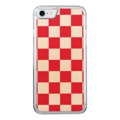 Red Checkered Carved iPhone 7 Case