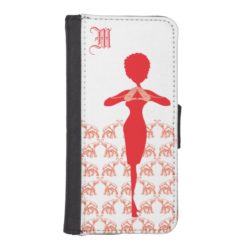 Red Elephant Diva Girly iPhone SE/5/5s Wallet Case